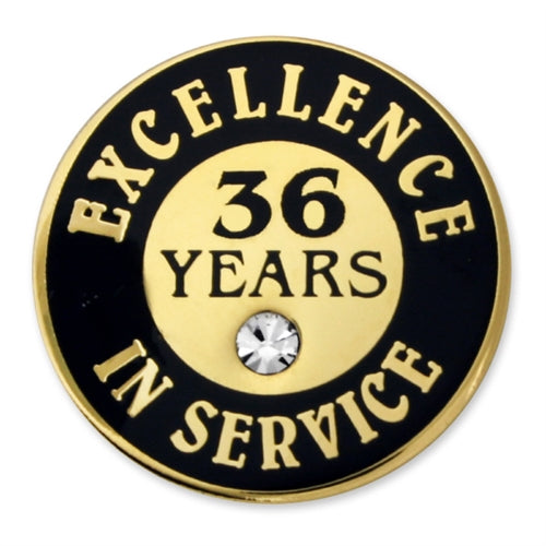 36 Years of Service Pin with Stone