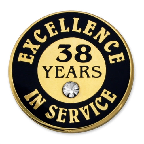 38 Years of Service Pin with Stone