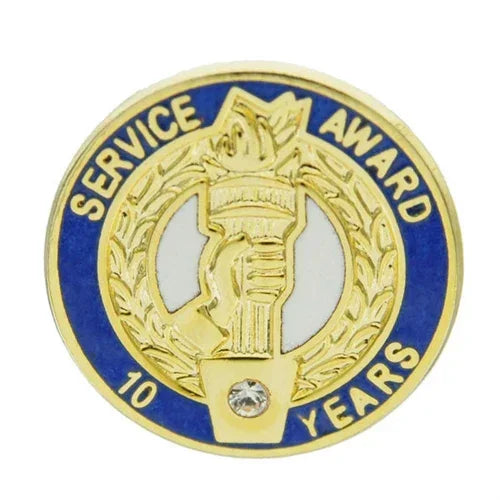 10 Year Crystal Award Pin with Presentation Box - awardshere.com