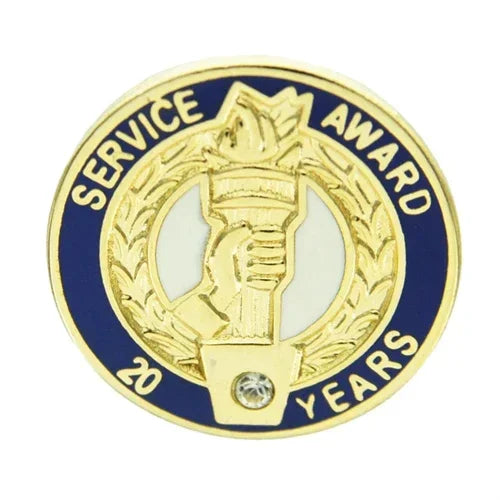 20 Year Crystal Award Pin with Presentation Box - awardshere.com