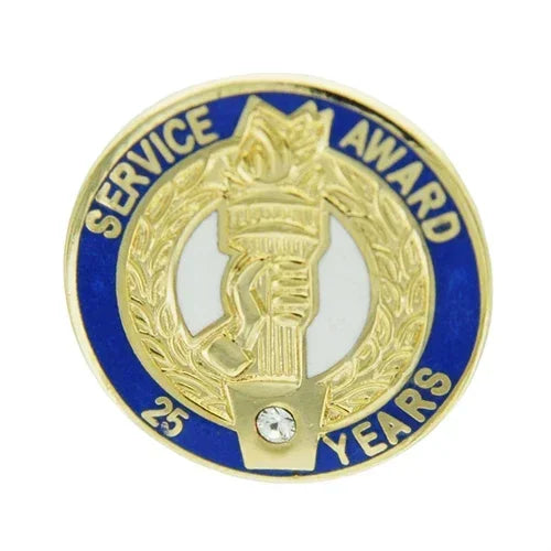 25 Year Crystal Award Pin with Presentation Box - awardshere.com
