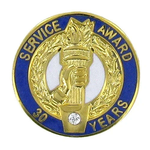 30 Year Crystal Award Pin with Presentation Box - awardshere.com