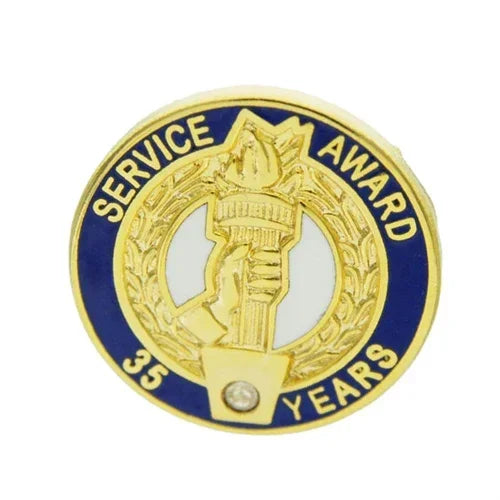 35 Year Crystal Award Pin with Presentation Box - awardshere.com