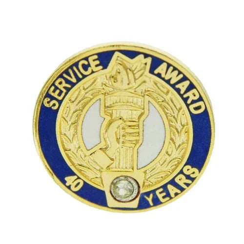 40 Year Crystal Award Pin with Presentation Box - awardshere.com