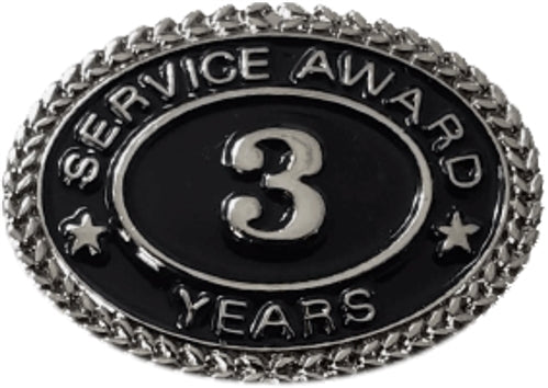 Silver 3 Years Service Award Pin