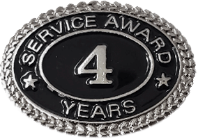 Silver 4 Years Service Award Pin