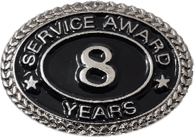 Silver 8 Years Service Award Pin