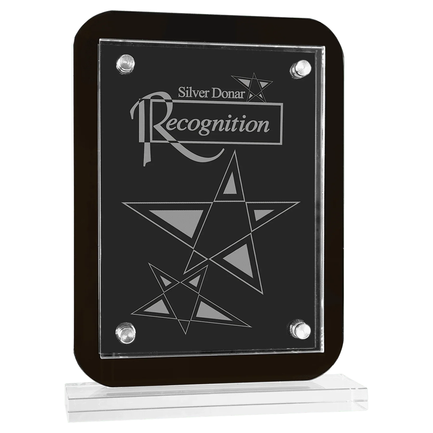 Premier Floating Glass Standup Plaque