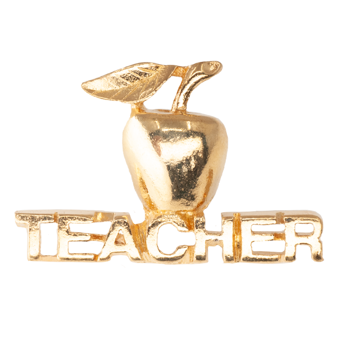 Gold Apple Teacher Pin