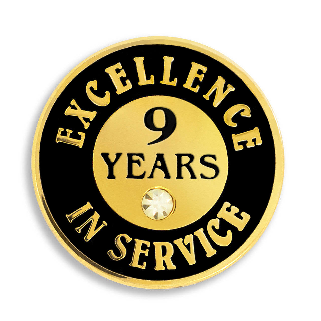 9 Years of Service Pin with Stone