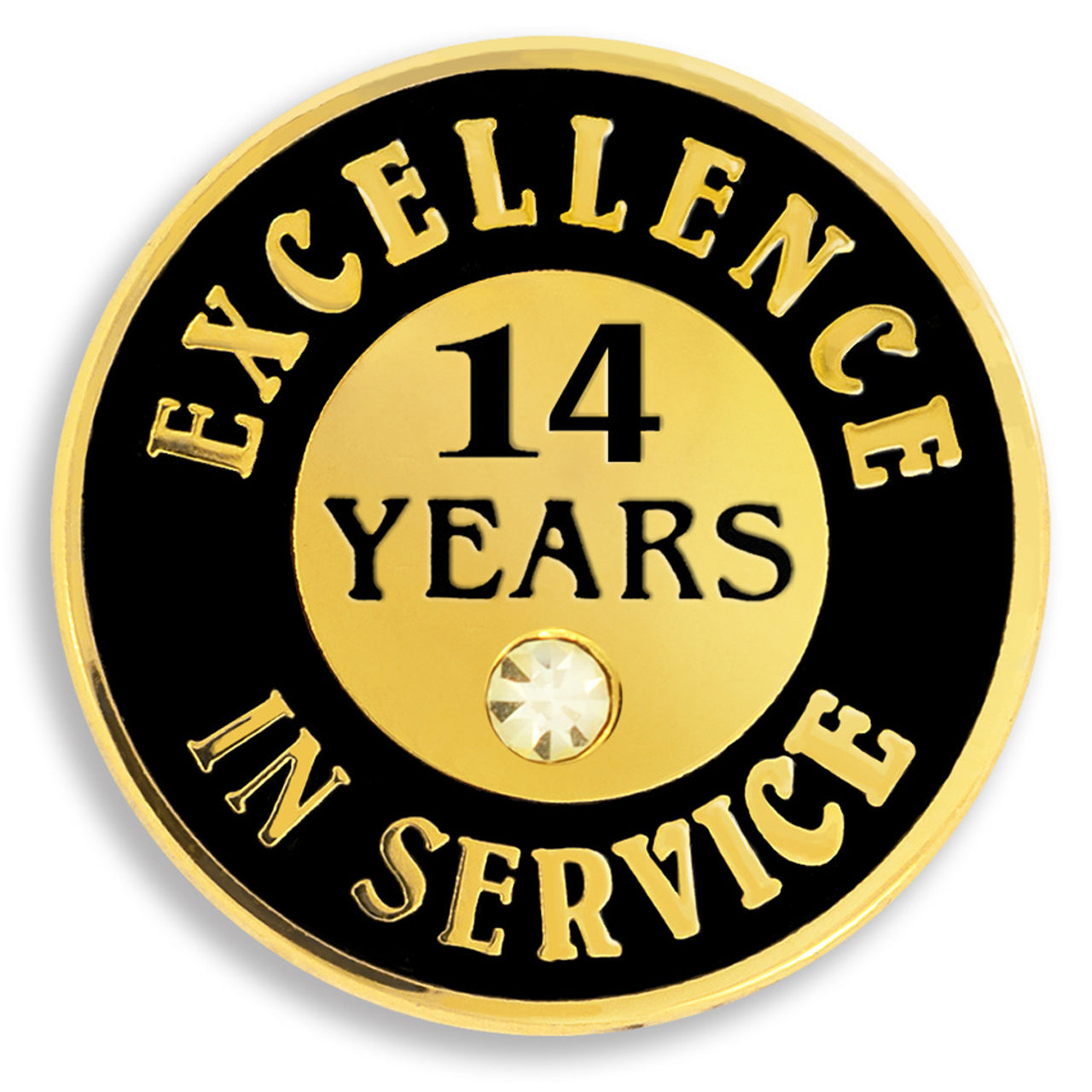 14 Years of Service Pin with Stone