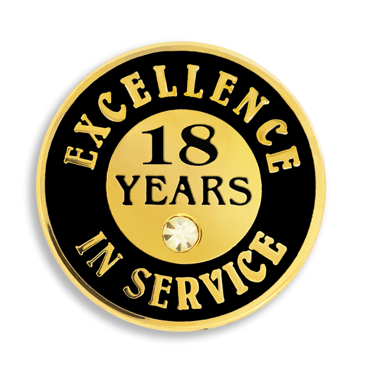 18 Years of Service Pin with Stone