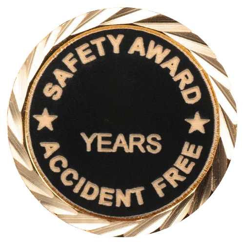 Safety Award Pin, Accident Free Pin with your choice of years
