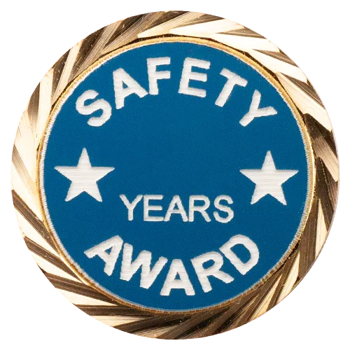 Safety Award Pin, with your choice of years