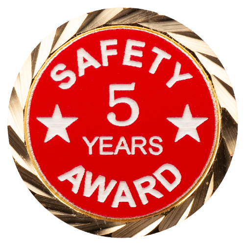 Safety Award Pin, with your choice of years