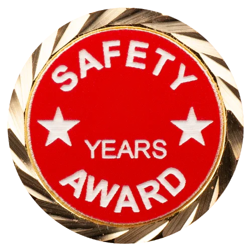 Safety Award Pin, with your choice of years