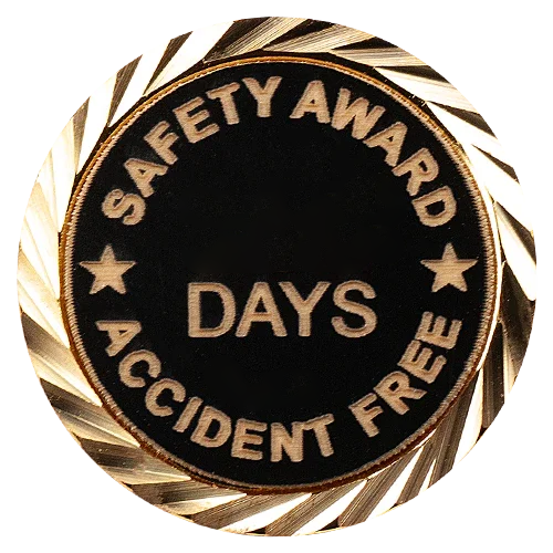 Safety Award Pin, Accident Free Pin with your choice of days