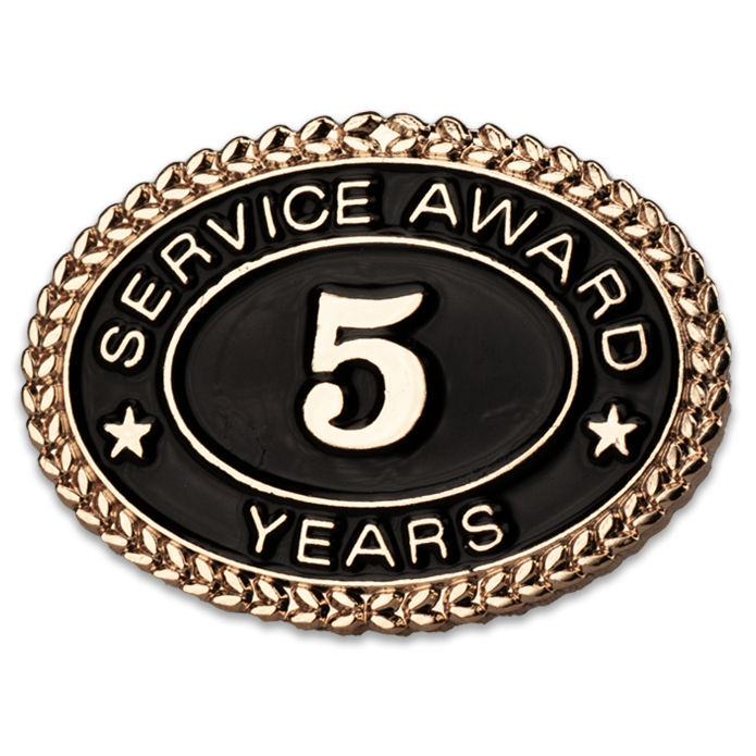 5 Years Service Award Pin - Magnetic Back