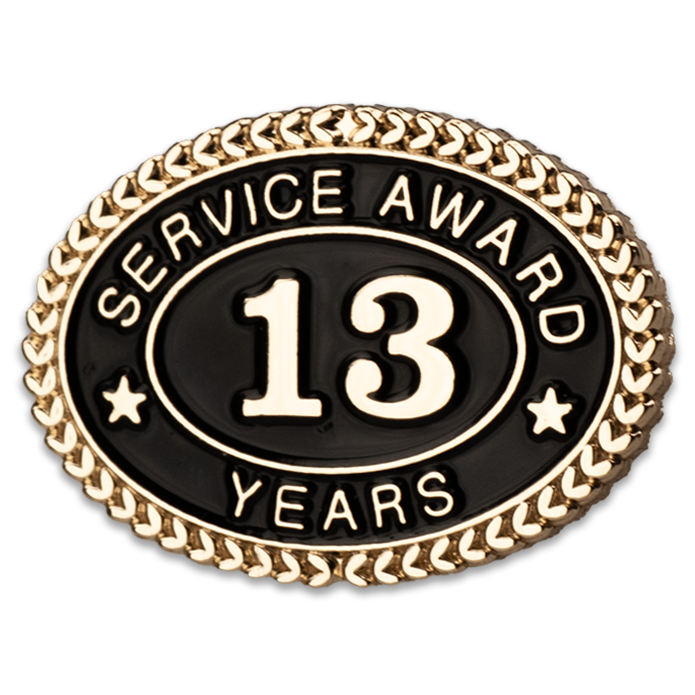 13 Years Service Award Pin - Magnetic Back