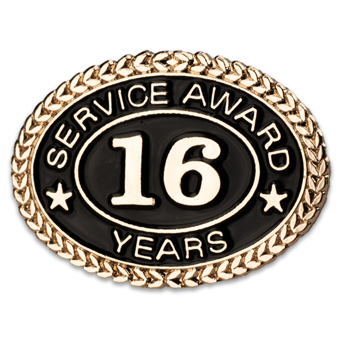 16 Years Service Award Pin - Magnetic Back
