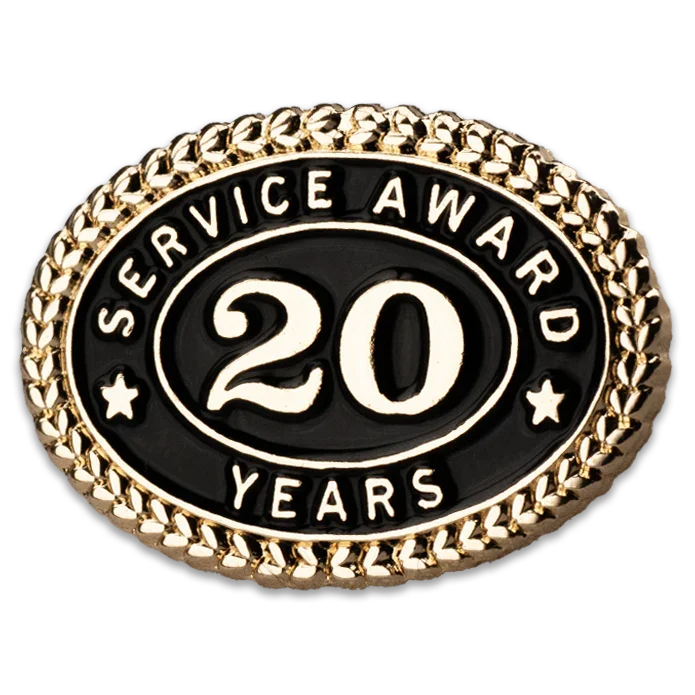 20 Years Service Award Pin Years of Service Lapel Pin