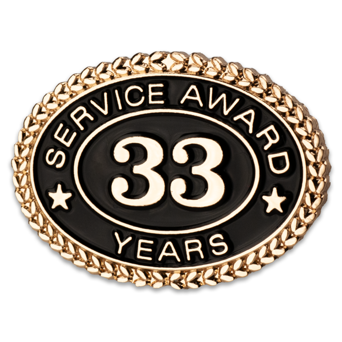 33 Years Service Award Pin - Magnetic Back