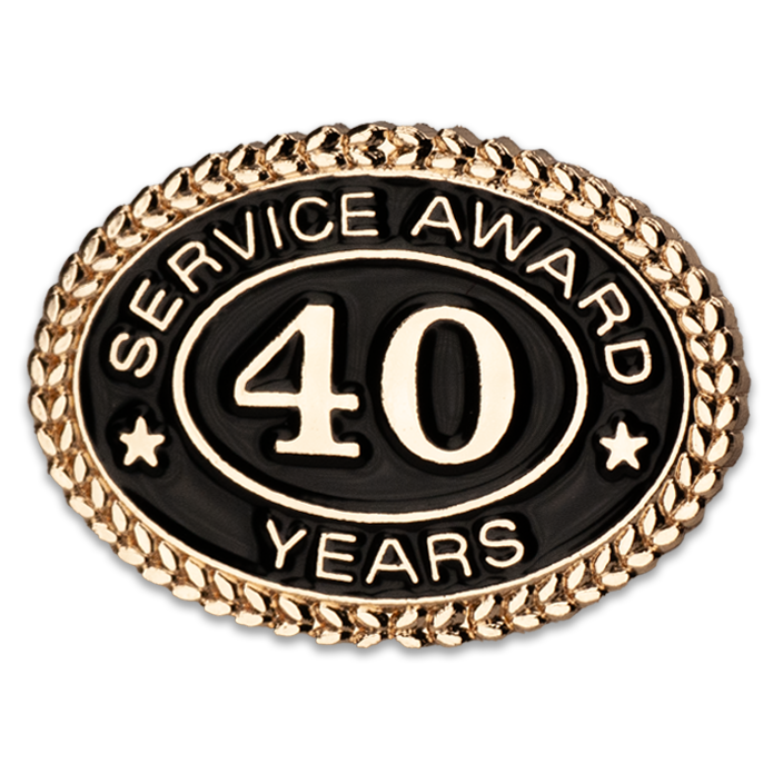 40 Years Service Award Pin - Magnetic Back