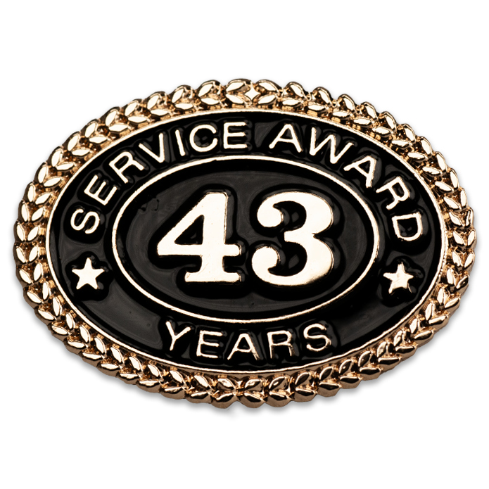 43 Years Service Award Pin - Magnetic Back