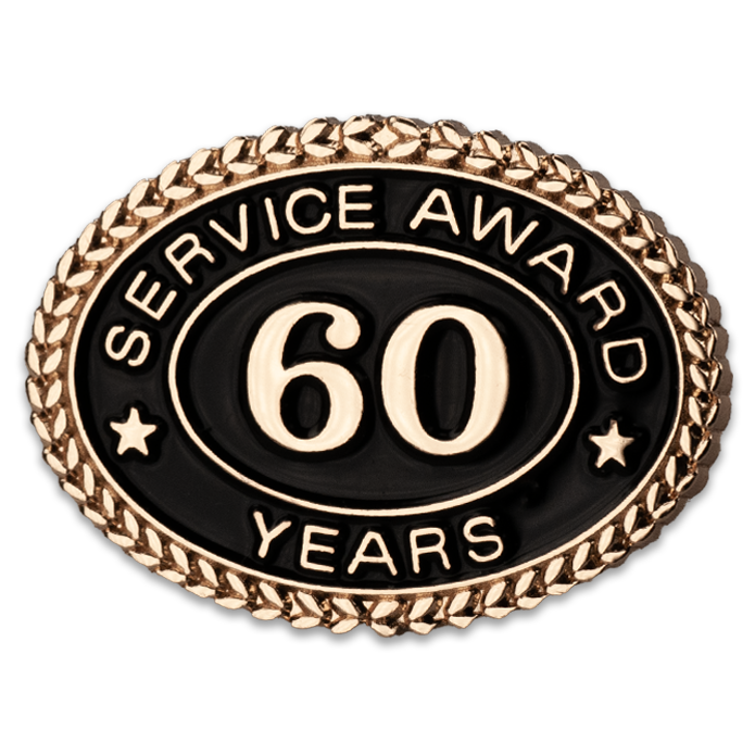 60 Years Service Award Pin - Magnetic Back