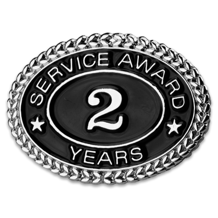 Silver 2 Years Service Award Pin