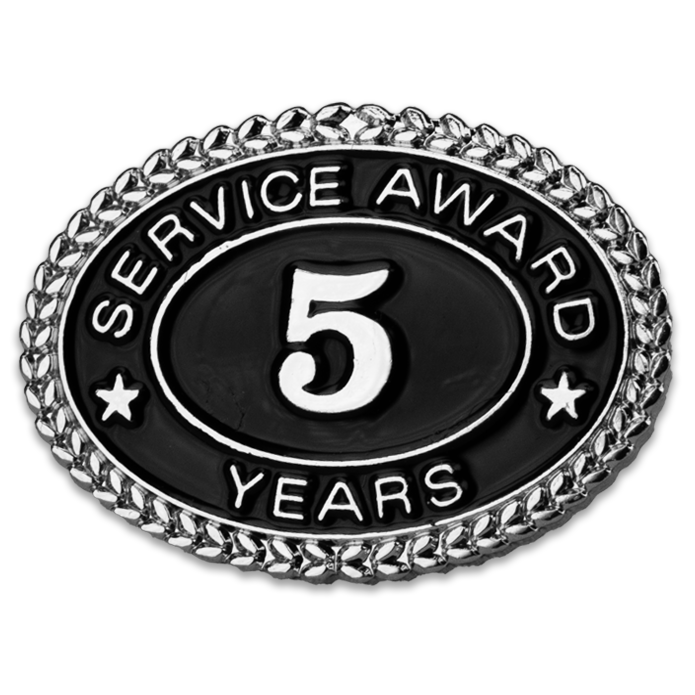 Silver 5 Years Service Award Pin