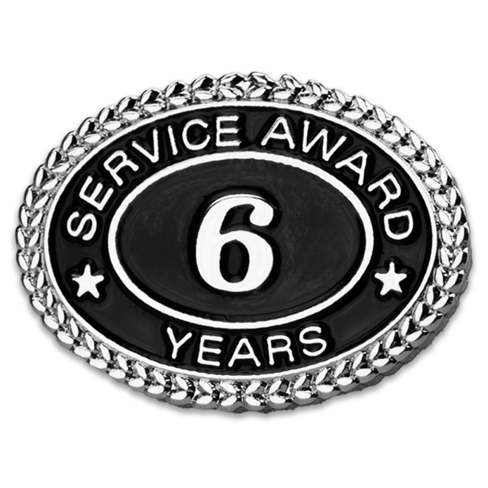 Silver 6 Years Service Award Pin