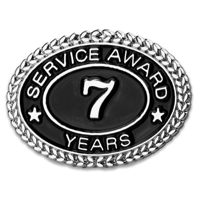 Silver 7 Years Service Award Pin