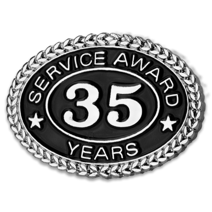 Silver 35 Years Service Award Pin