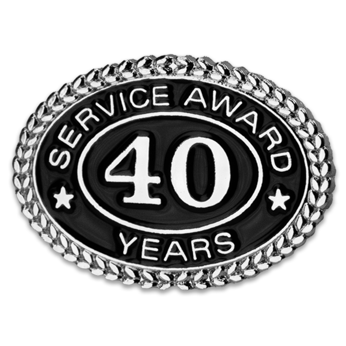 Silver 40 Years Service Award Pin