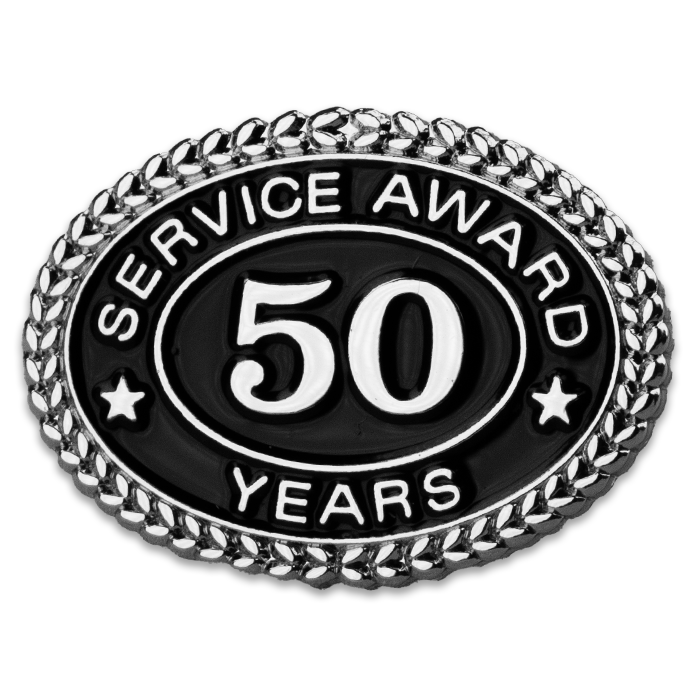 Silver 50 Years Service Award Pin