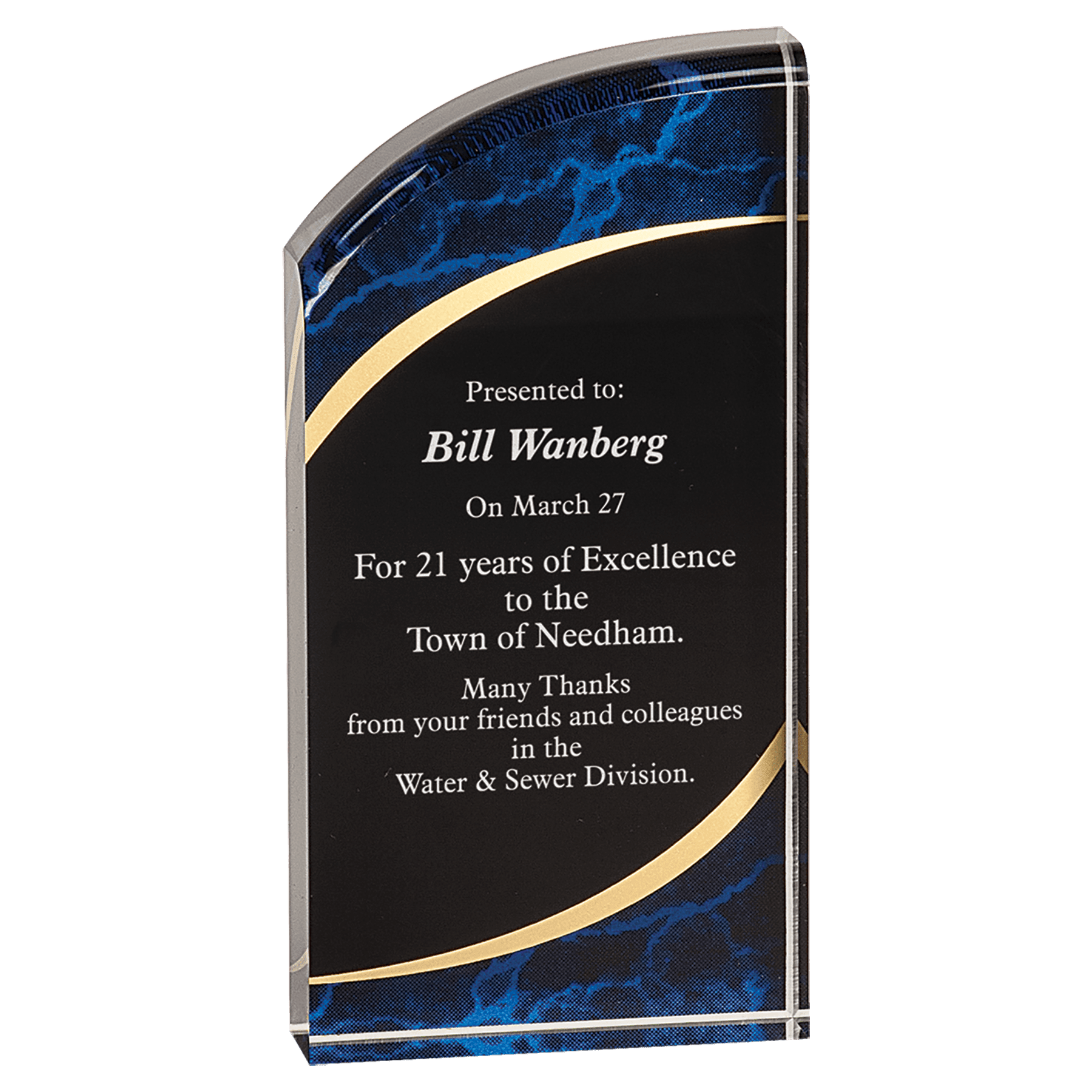 Premier Marble Rounded Acrylic Award