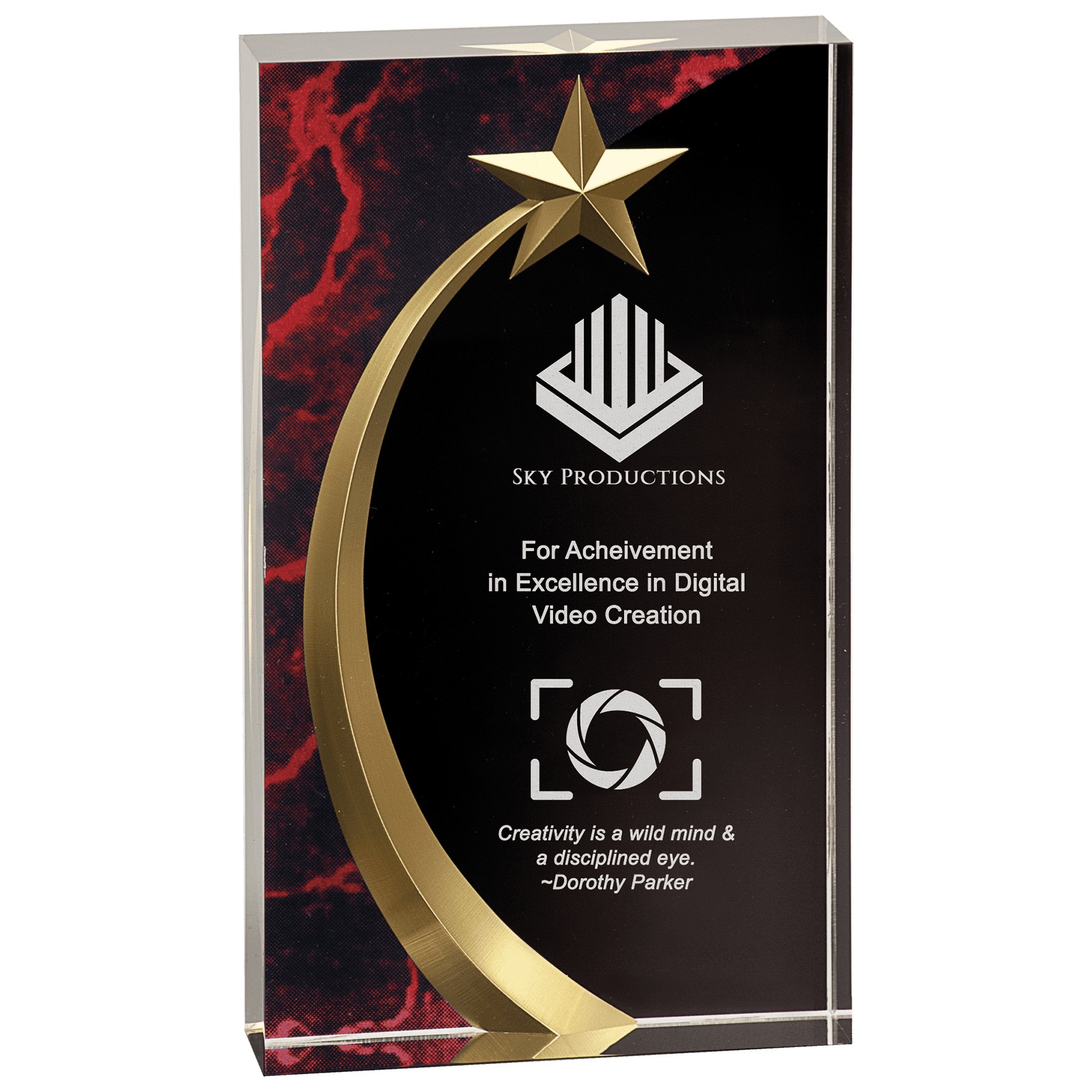 Square Shooting Star Acrylic Award