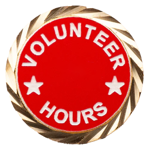 Volunteer Hours Lapel Pin Round