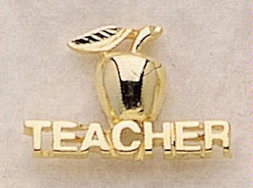 Gold Apple Teacher Pin