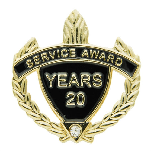 20 Year Rhinestone Service Pin