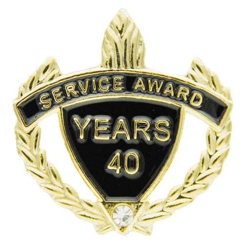 40 Year Rhinestone Service Pin