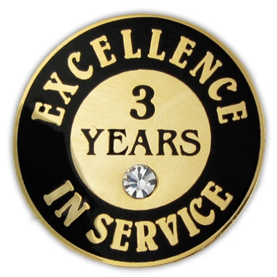 3 Years of Service Pin with Stone