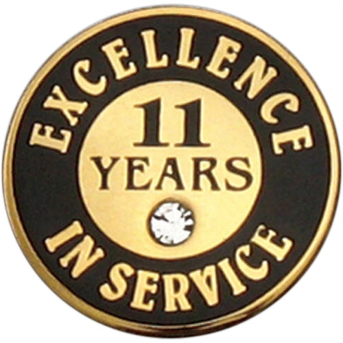 11 Years of Service Pin with Stone