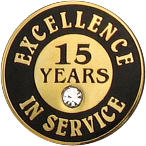 15 Years of Service Pin with Stone