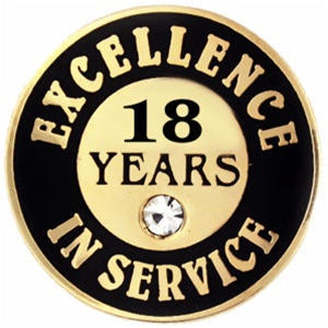 18 Years of Service Pin with Stone