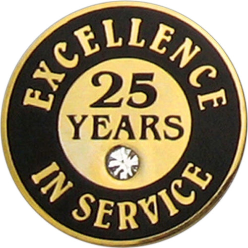 25 Years of Service Pin with Stone