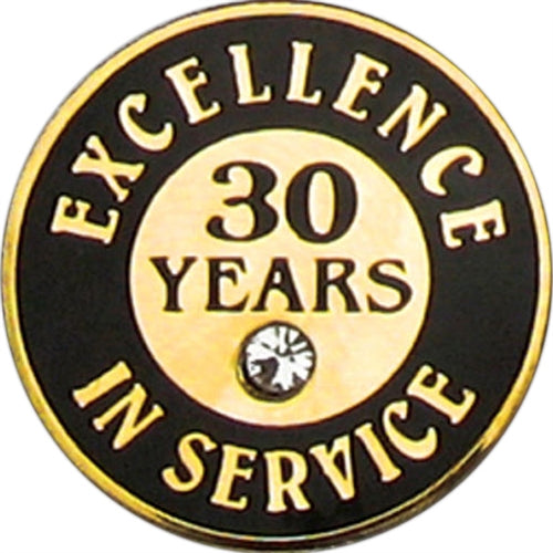 30 Years of Service Pin with Stone