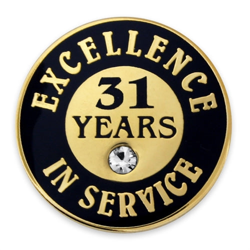 31 Years of Service Pin with Stone