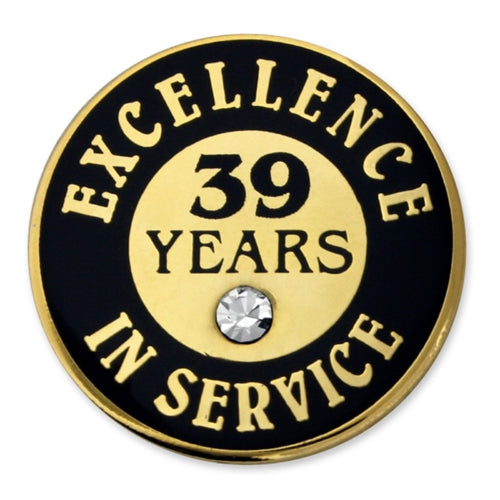 39 Years of Service Pin with Stone